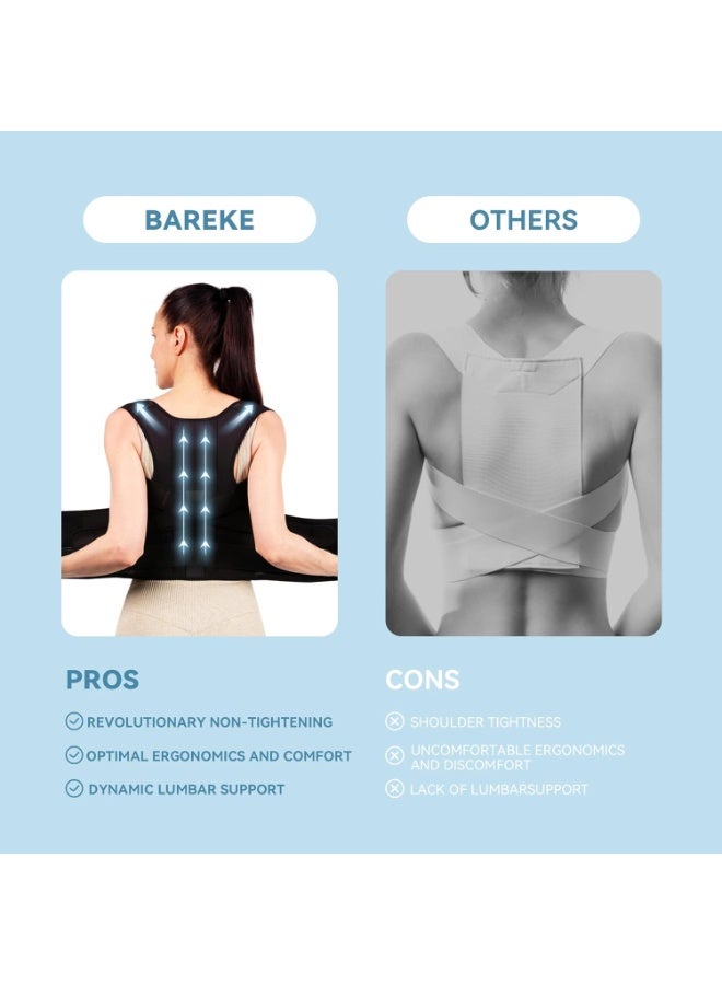 Original Anti-Bacterial Back Brace Posture Corrector for Men & Women, High-Elasticity Upper & Lower Back Support, Breathable Lightweight Spine Straightener - Adjustable Free Size - Image 4